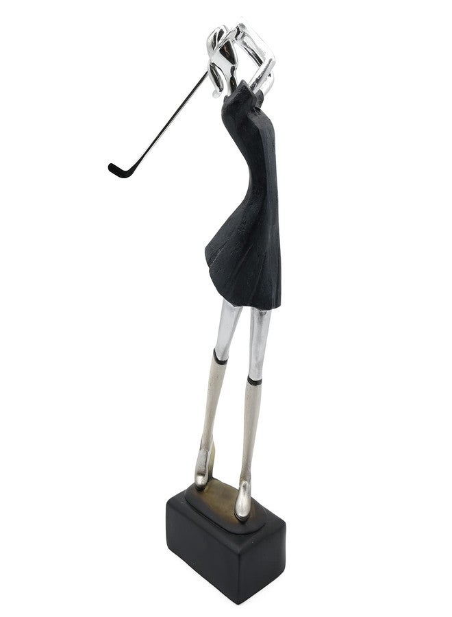 Lukitas Lady Golfer Statue and Sculpture, Golf Figurine Decor, Creative Modern Ornament for Office Living Room Decoration, Resin 13'' - Image 1
